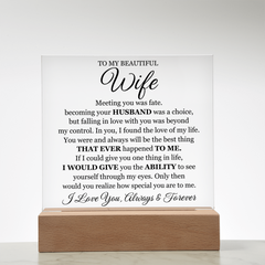 To My Beautiful Wife (Printed) – Acrylic Square