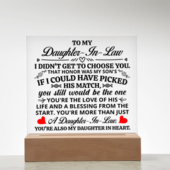 To My Daughter-in-Law Honor – Acrylic Square